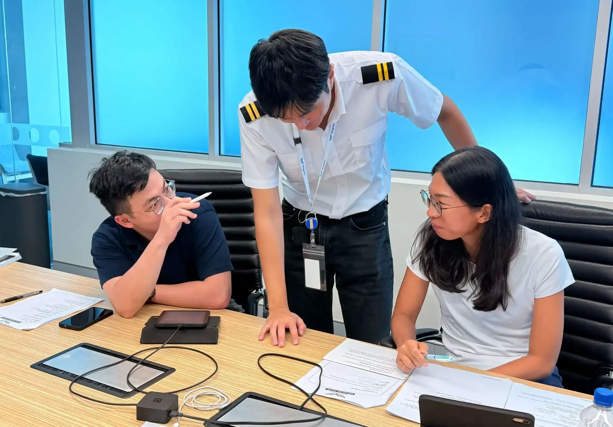 pilot training Perth student learning aircraft control with instructor